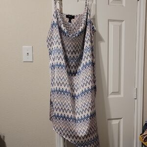 Forever 21 Chevron Print Dress in Blue and Cream